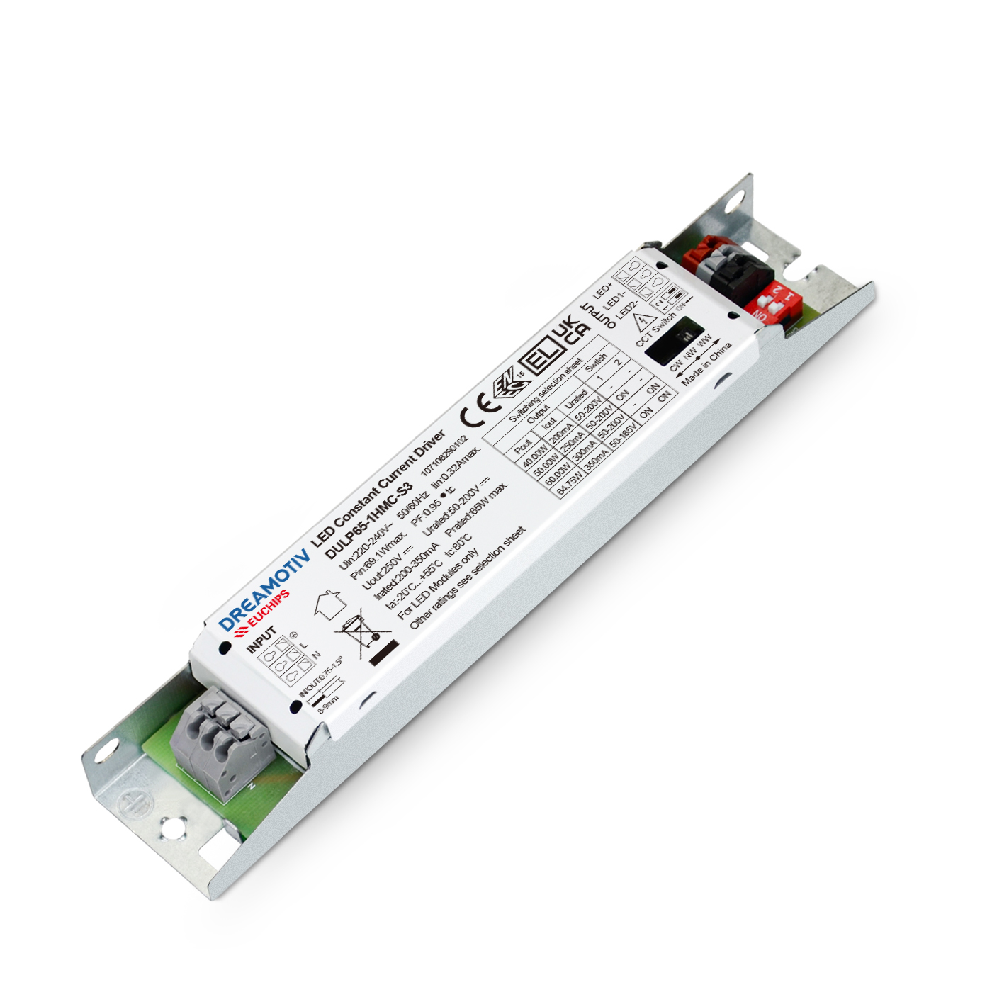 65W 200~350mA Non-dimmable CC Driver DULP65-1HMC-S3