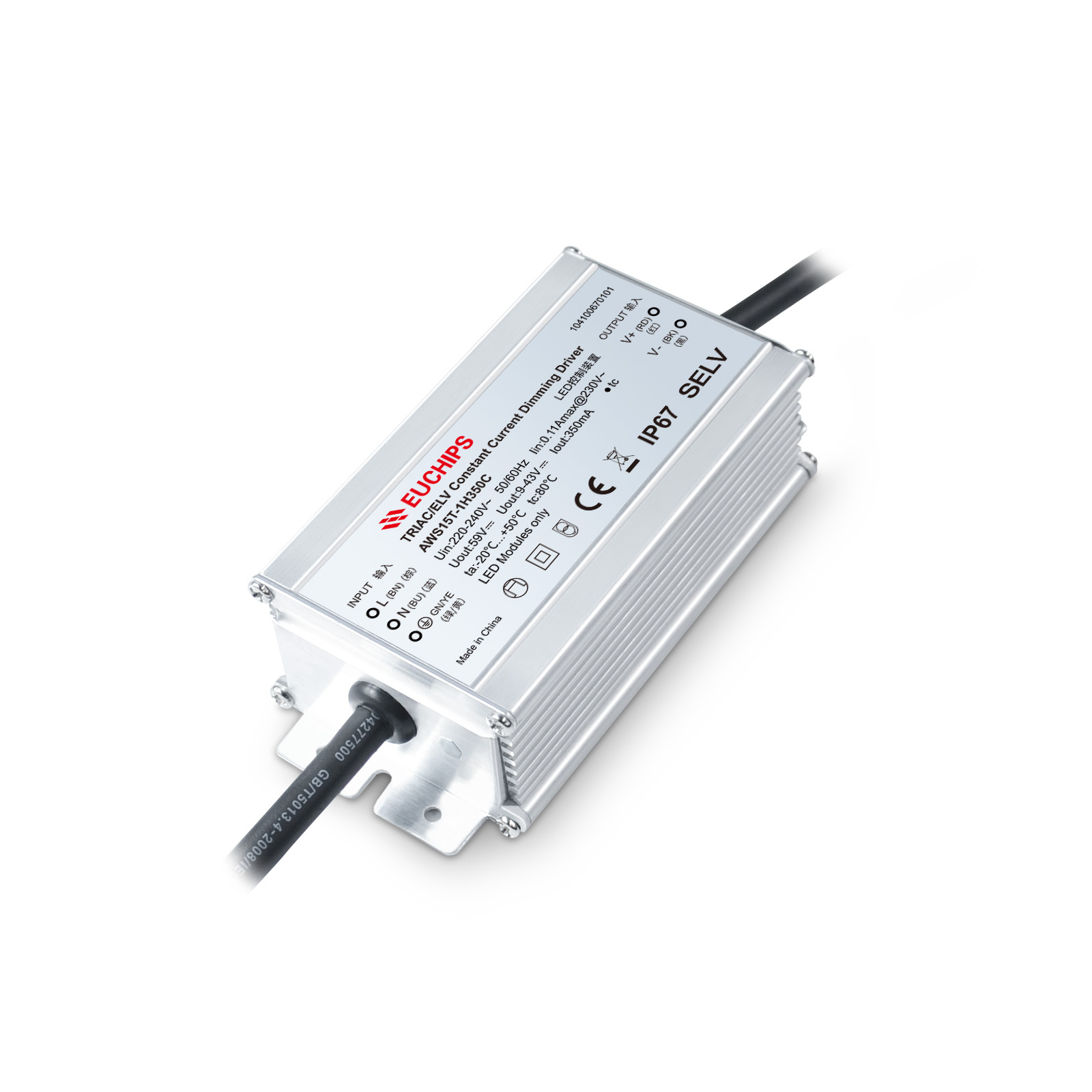 15W 350mA Phase-cut Waterproof CC Driver AWS15T-1H350C