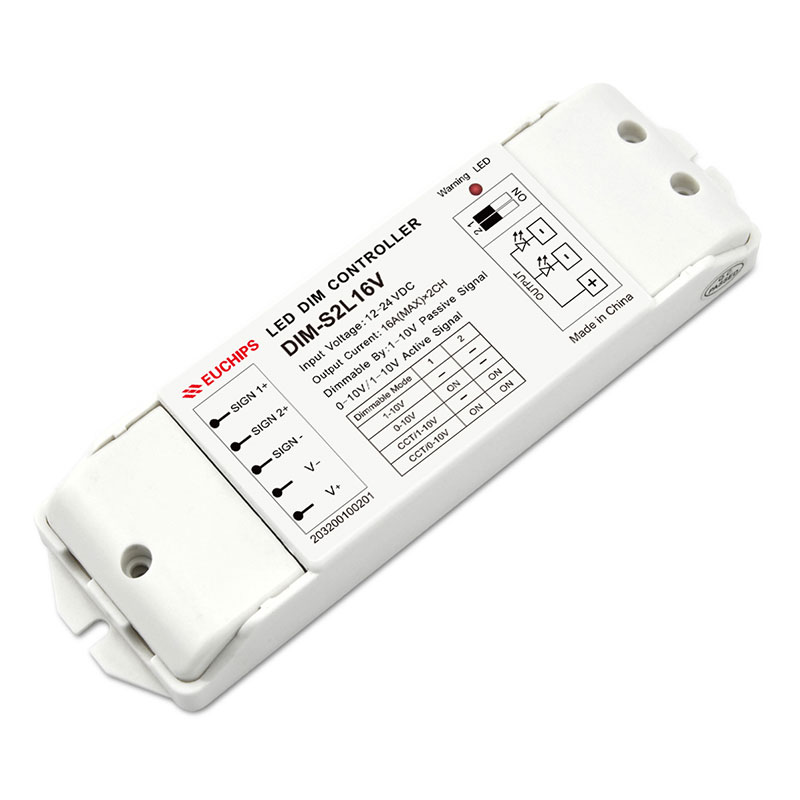 12-24V 16A*2ch Constant Voltage Analog Dimmer DIM-S2L16V