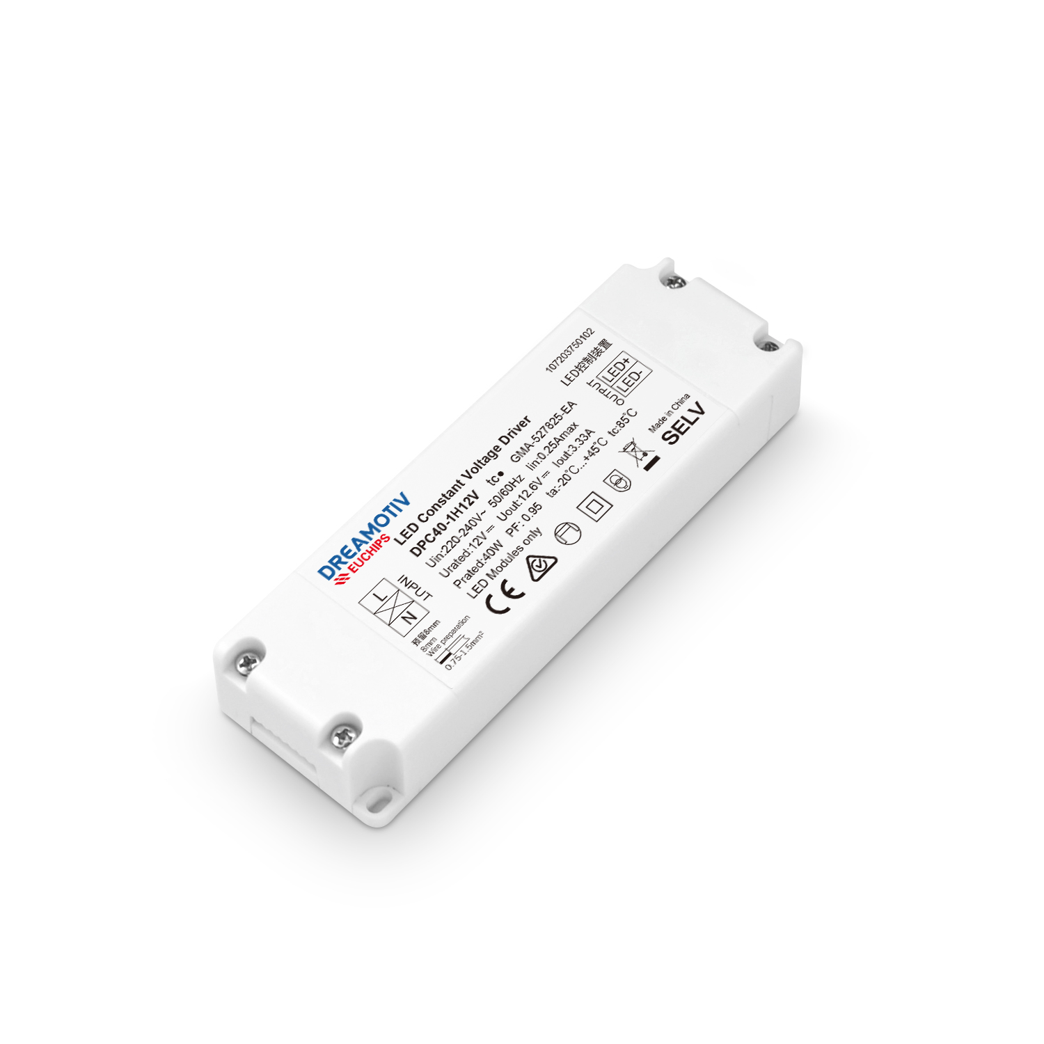 40W 12VDC Non-Dimmable CV LED Driver DPC40-1H12V
