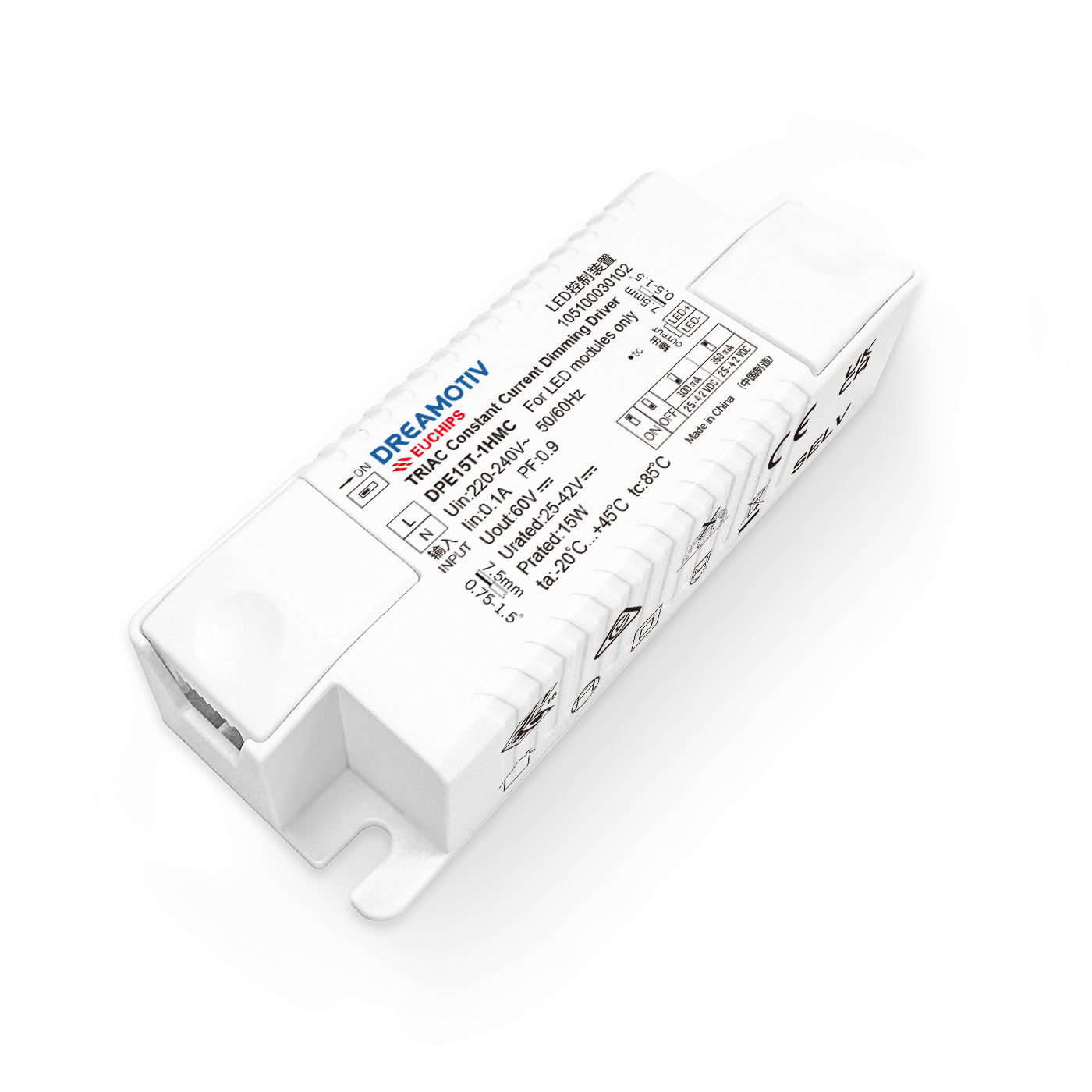 15W 300/350mA*1ch Phase-cut CC Driver DPE15T-1HMC