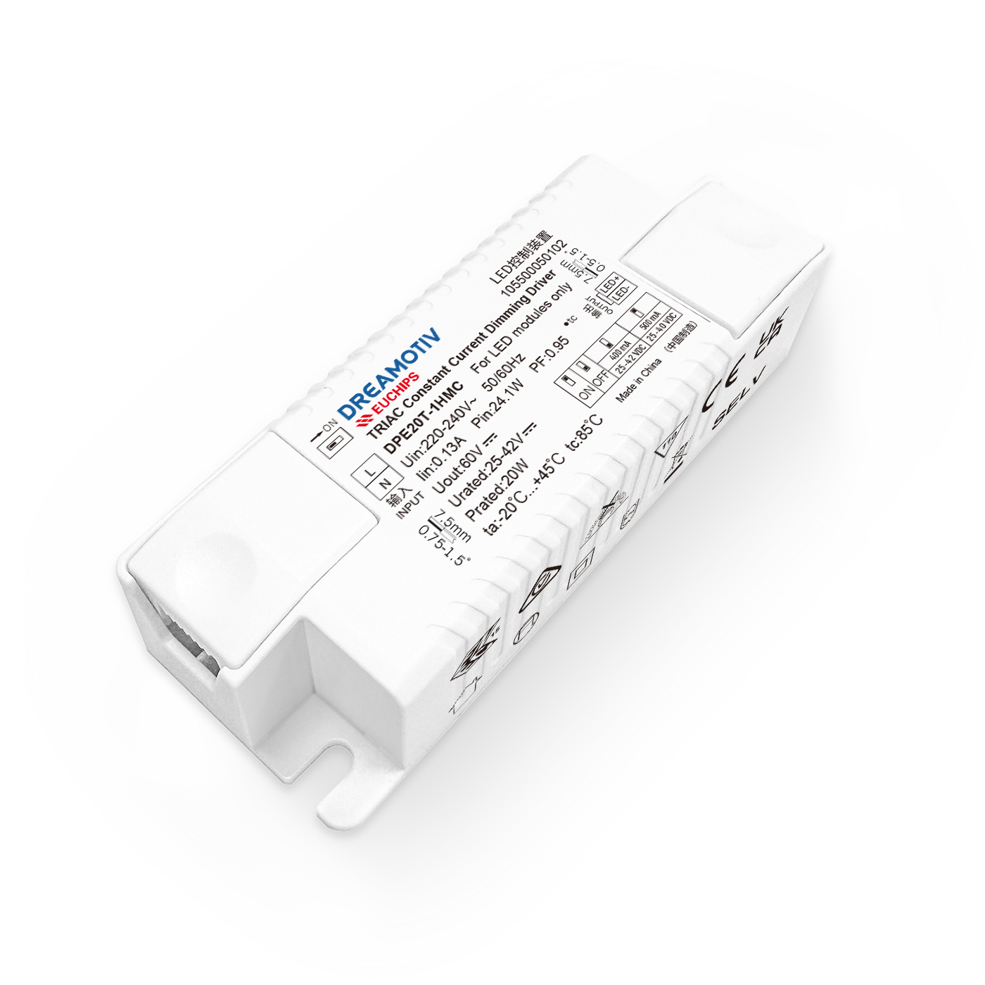 20W 400/500mA*1ch Phase-cut CC Driver DPE20T-1HMC