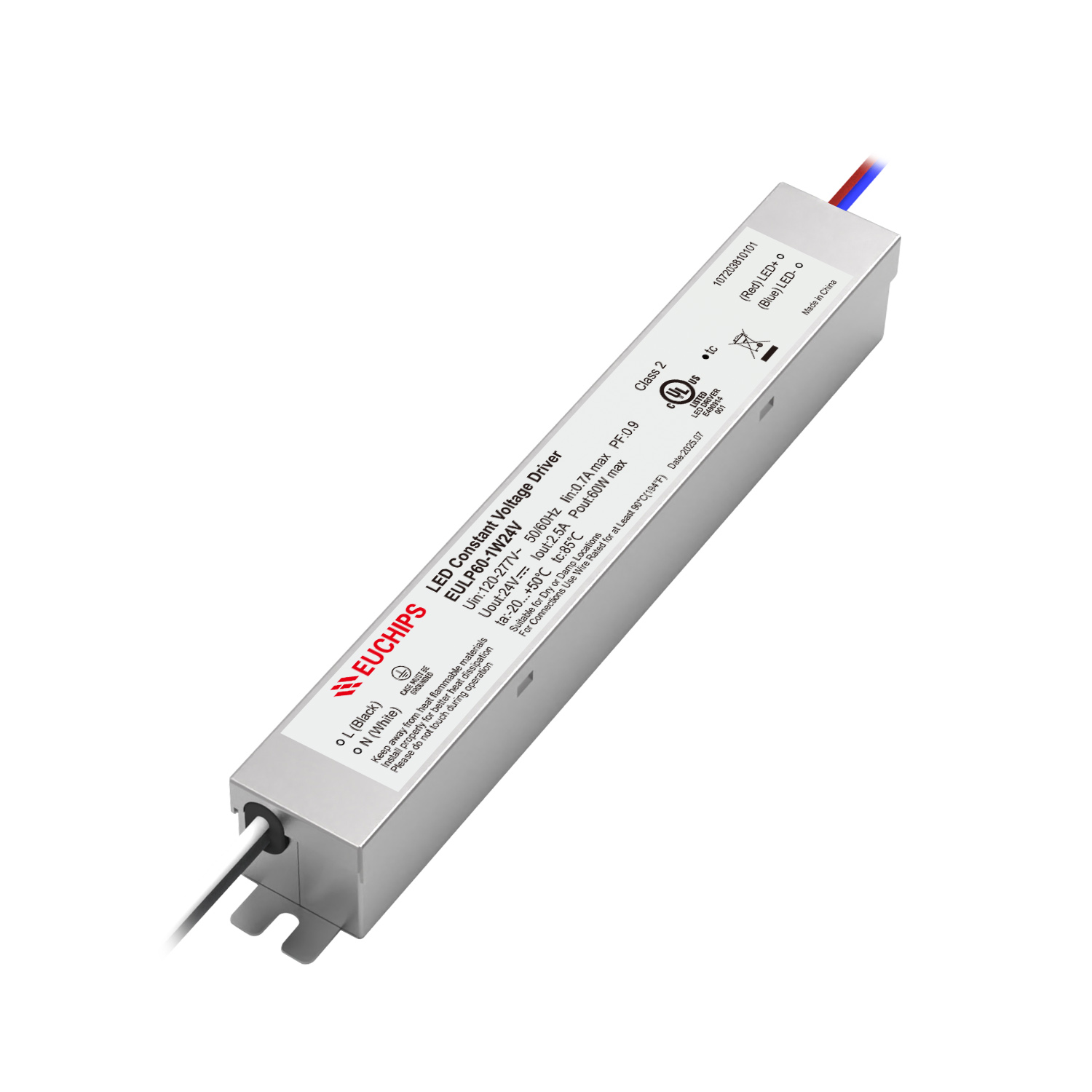 60W 24VDC Non-dimmable CV Driver EULP60-1W24V