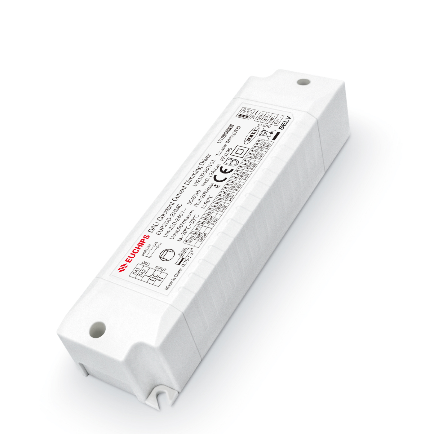 20W 200~550mA*2ch DALI CC Driver EUP20D-2HMC