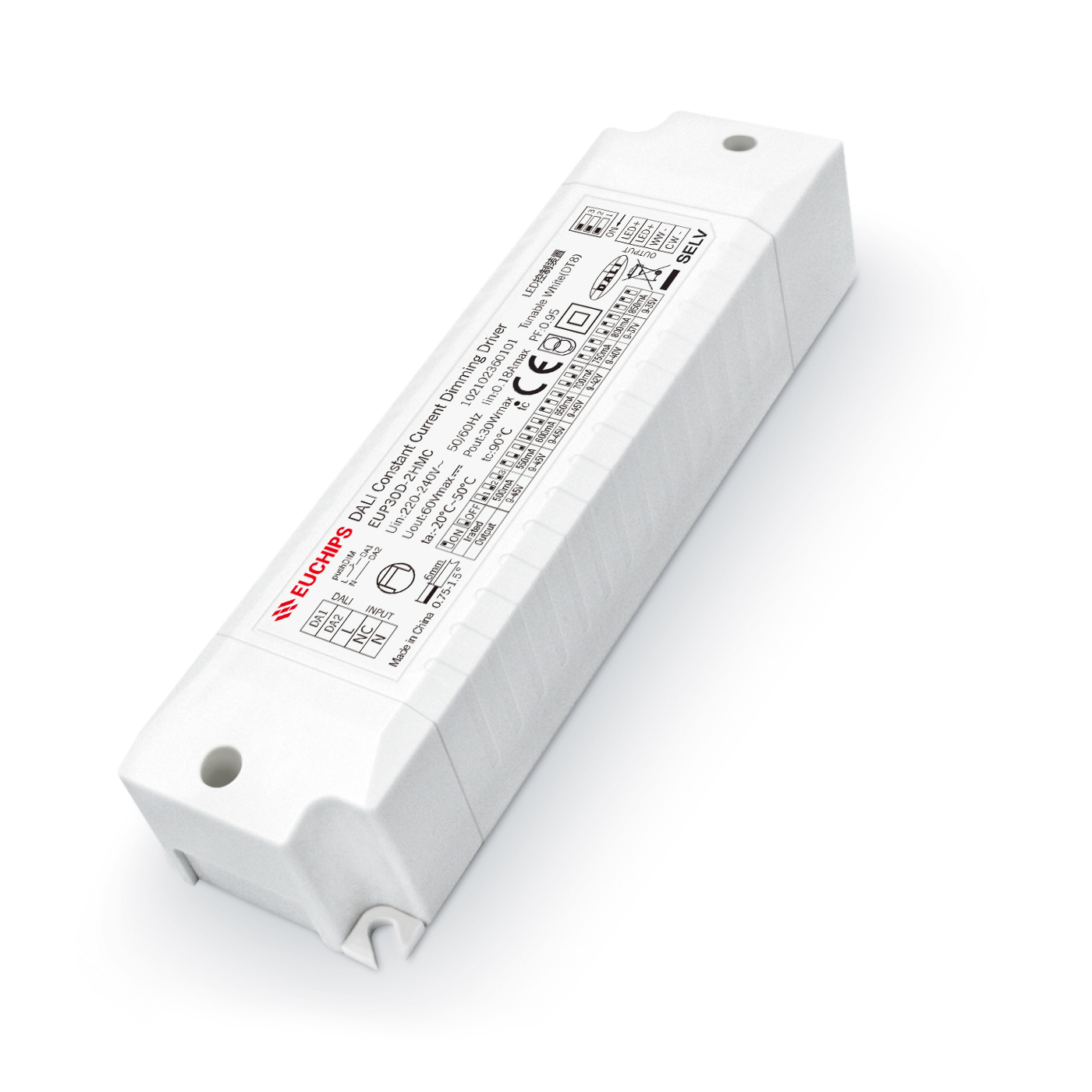 30W 500~850mA*2ch DALI CC Driver EUP30D-2HMC