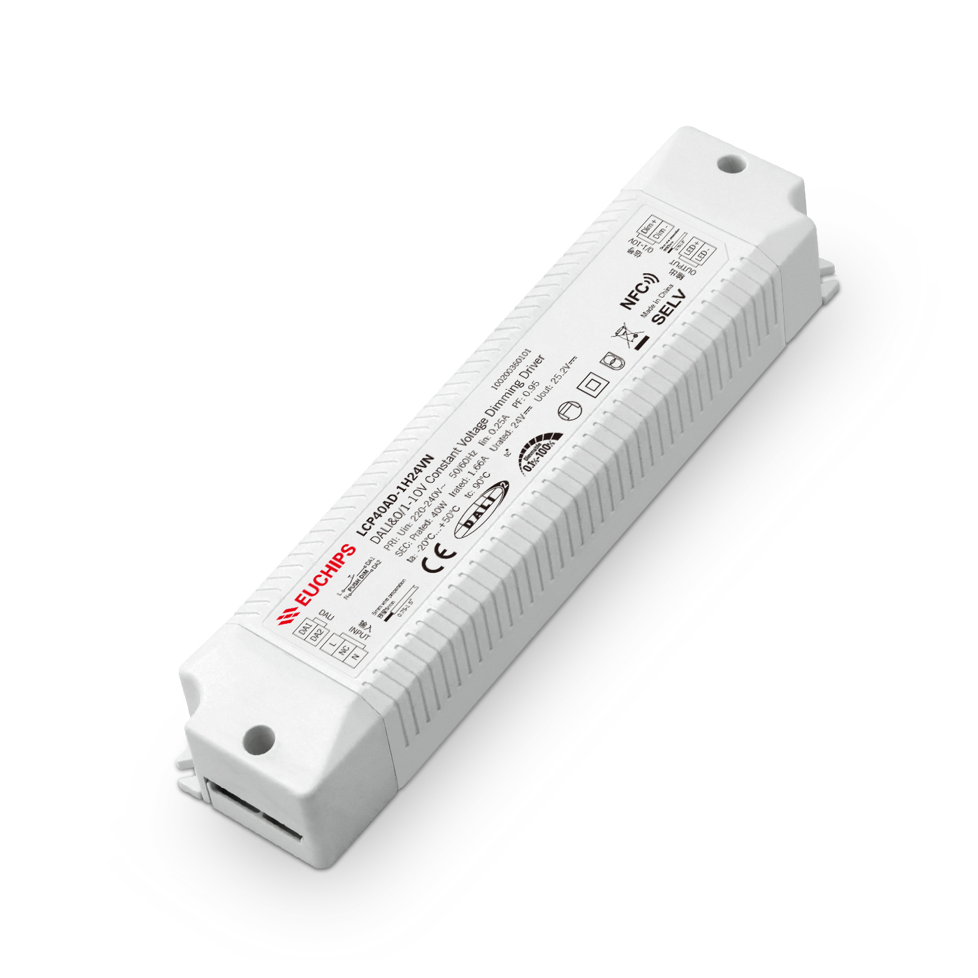 40W 24VDC NFC DALI&0/1-10V CV Driver LCP40AD-1H24VN