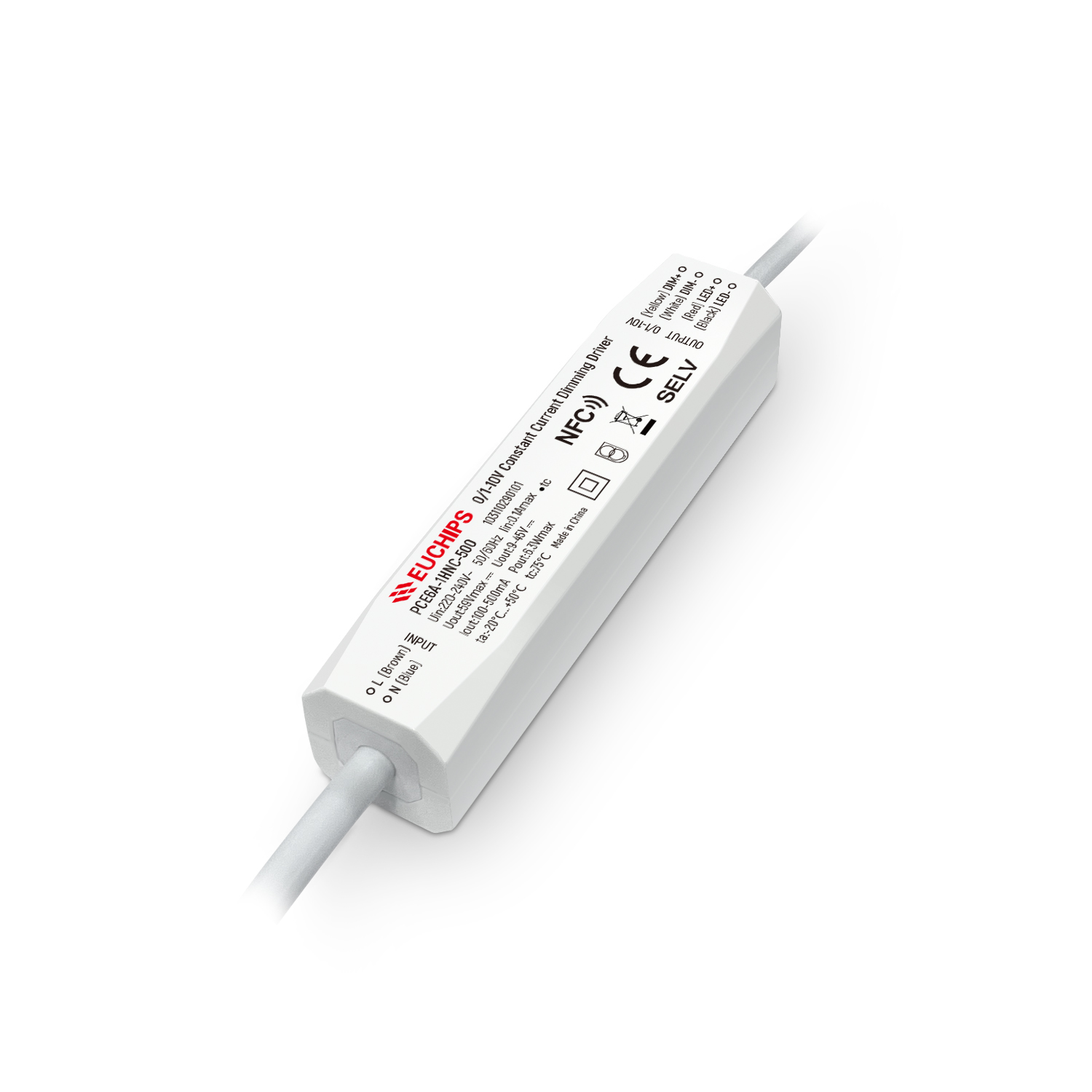 6W 100-500mA 0-10V CC Driver PCE6A-1HNC-500