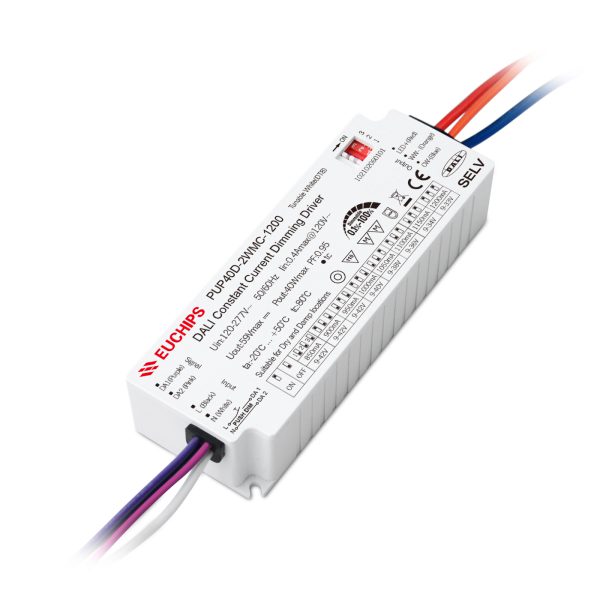 40W 850~1200mA*2ch DALI CC Driver PUP40D-2WMC-1200