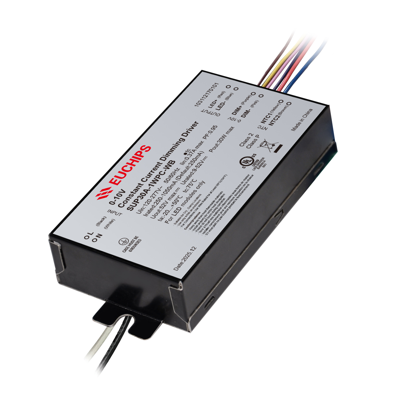 30W 250-1050mA 0/1-10V CC LED Driver SUP30A-1WPC-WB
