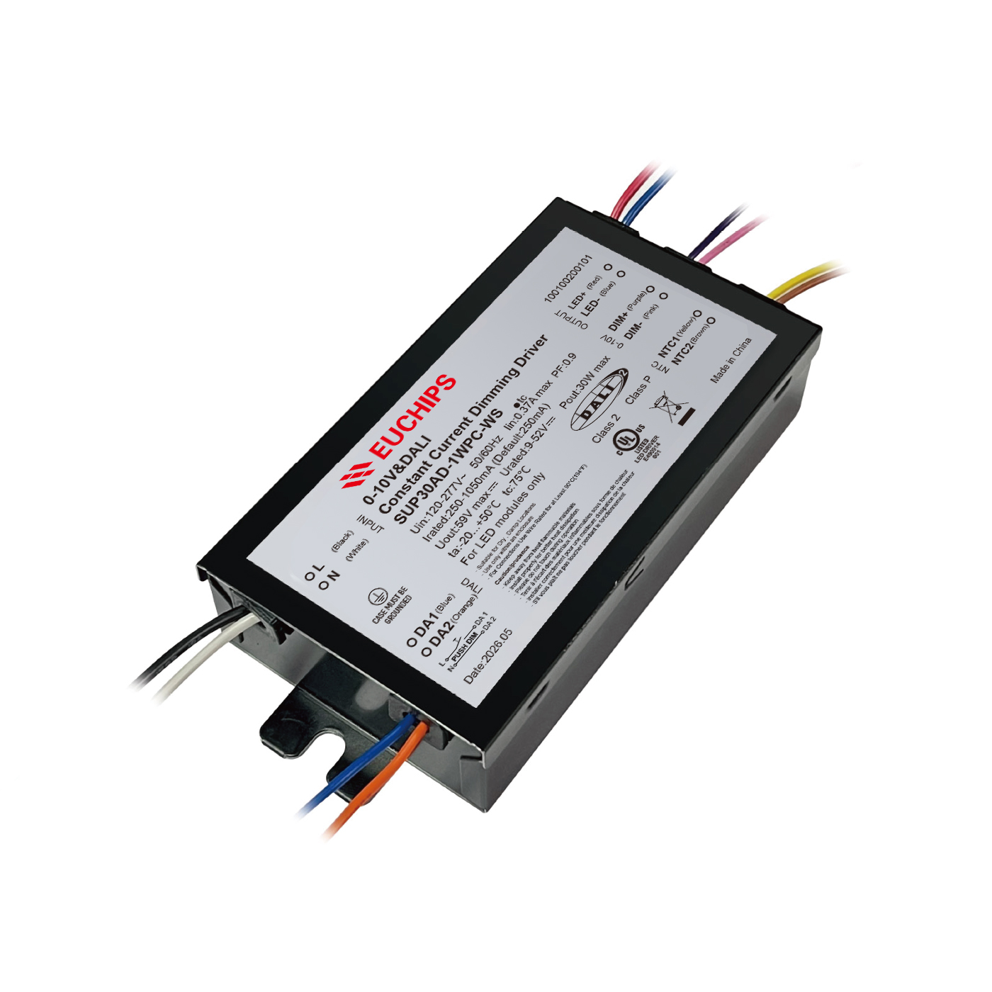 30W 250-1050mA*1ch DALI&0/1-10V CC Driver SUP30AD-1WPC-WS