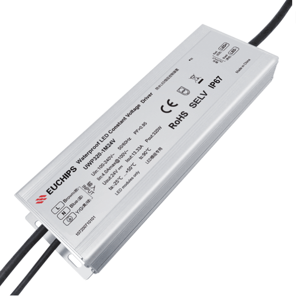 320W 24VDC Non-dimmable Waterproof Ultra-thin CV LED Driver UWP320-1M24V