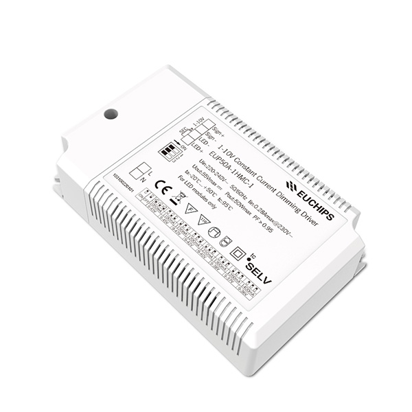 50W 1050~1400mA*1ch 0/1-10V CC Driver EUP50A-1HMC-1