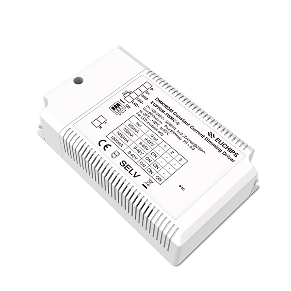 50W 500/650/700/850/1000/1050/1200mA CC DMX Driver EUP50M-1WMC-0
