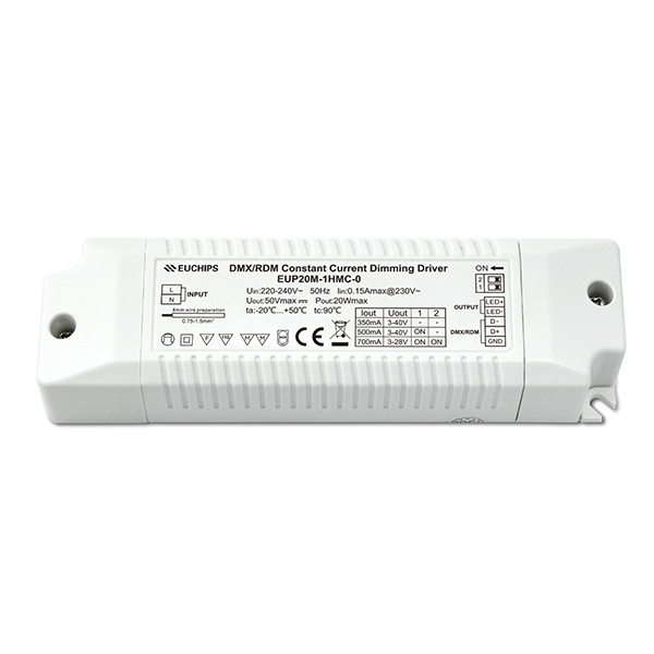 20W 350/500/550/700mA CC DMX Driver EUP20M-1HMC-0
