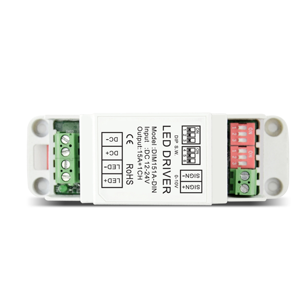 12-24VDC 15A*1ch CV 0-10V Dimmer DIM151A-DIN