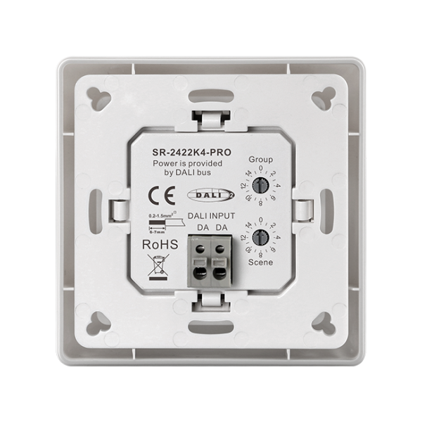 Multi-functional 4-Key Push Button DALI Wall Switch SR-2422K4-PRO