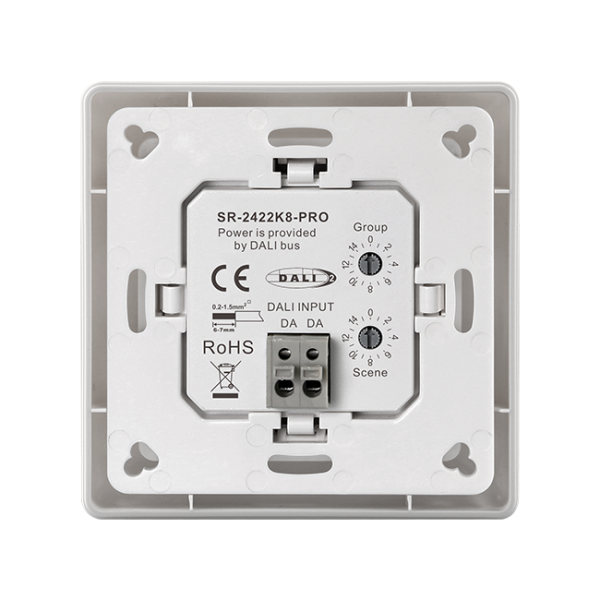 Multi-functional 8-Key Push Button DALI Wall Switch SR-2422K8-PRO