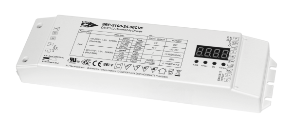 4 Channels Constant Voltage RDM Enabled DMX 96W Dimmable LED Driver SRP-2108-24-96CVF