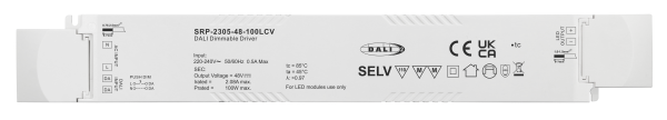 100W 1 Channel 48VDC DALI DT6 LED Constant Voltage Driver SRP-2305-48-100LCV