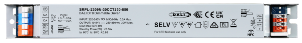 30W DALI DT8 NFC LED Driver (Constant Current) SRPL-2309N-30CCT250-850